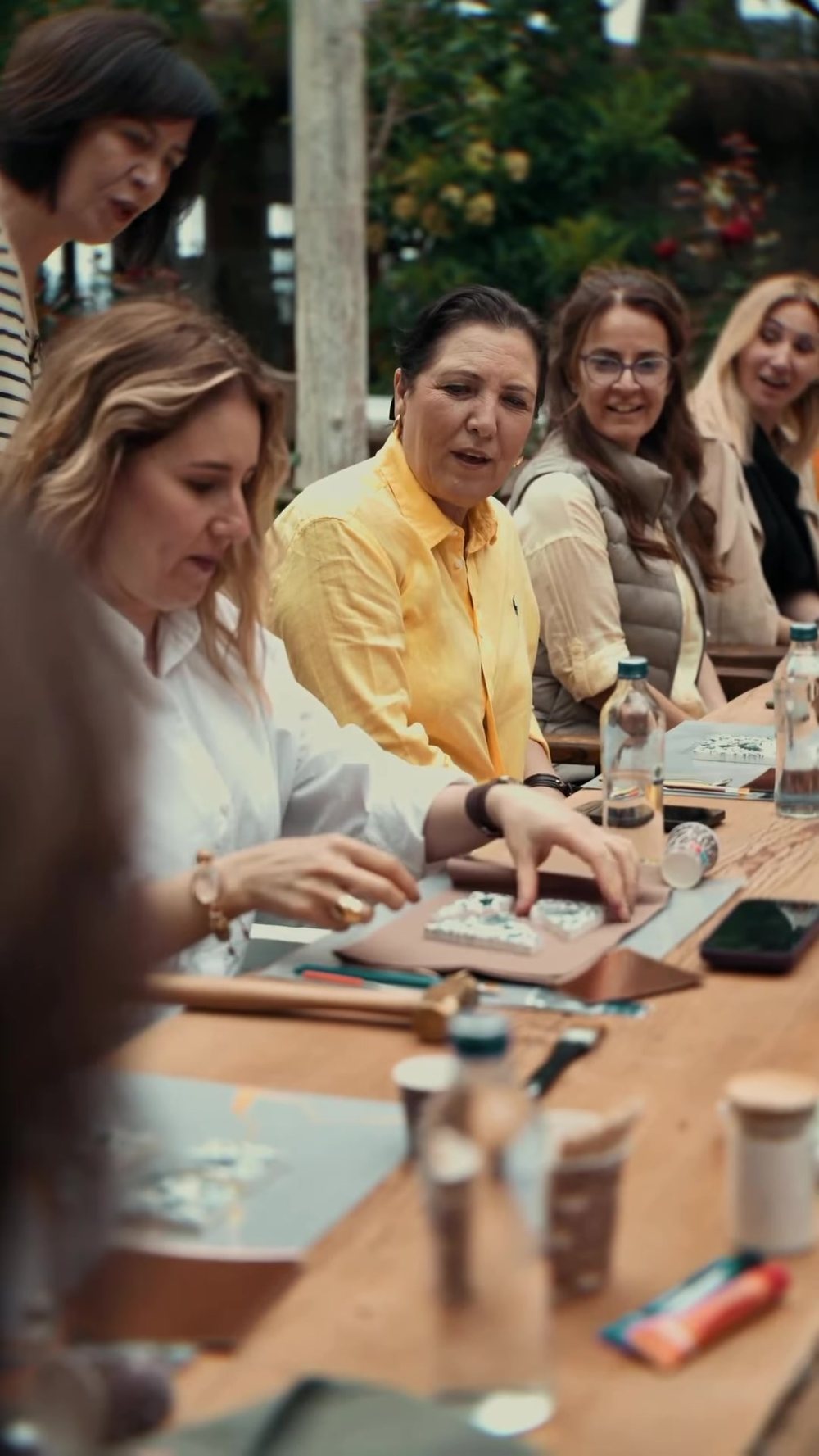 Guests at work around the table